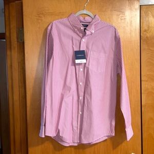 NWT Craft & Barrow. Pink stripped, button-up shirt. Large